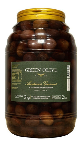 Aceitunas Negras Naturales N° 000 X 2 Kg En Aceite