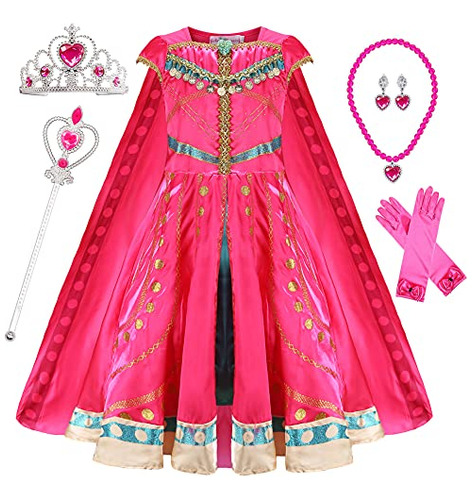 Girls Rose Arabian Princess Fancy Jasmine Disfraz Vesti...