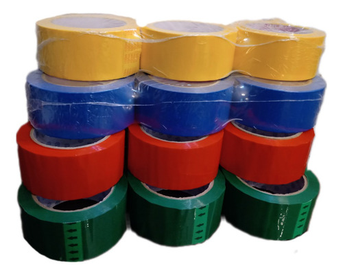 Pack Cinta Adhesiva Embalaje Empaque 48mm X100 Color X12u
