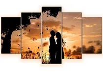 Comprar Quadros Decorativos Casal Apaixonado Por Sol Mosaico 5 Peça