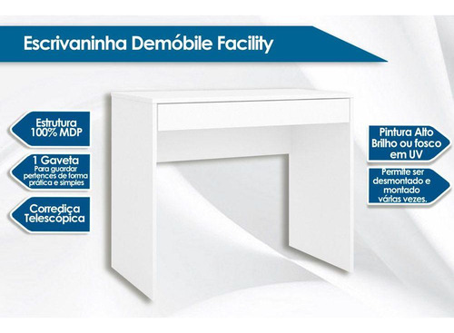 Mesa Escrivaninha Facility 1gav Branco-demóbile