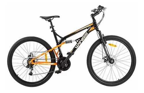 Bicicleta Mountain Bike Wings Gm18 Negro Amarilla Rodado 26