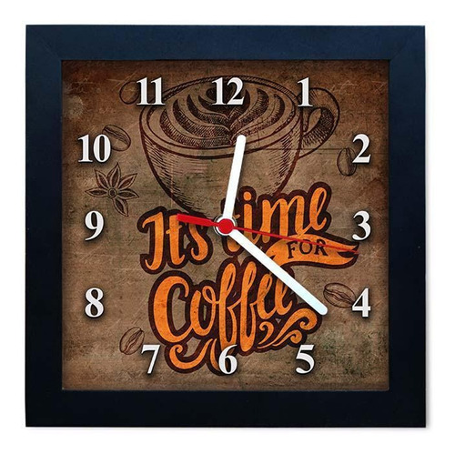 Relógio Decorativo Caixa Alta Tema Café 28x28 - Qw37