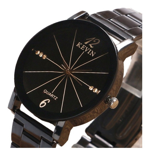 Reloj Acero Marca Kevin Hombre Elegante Mujer Brillante B156