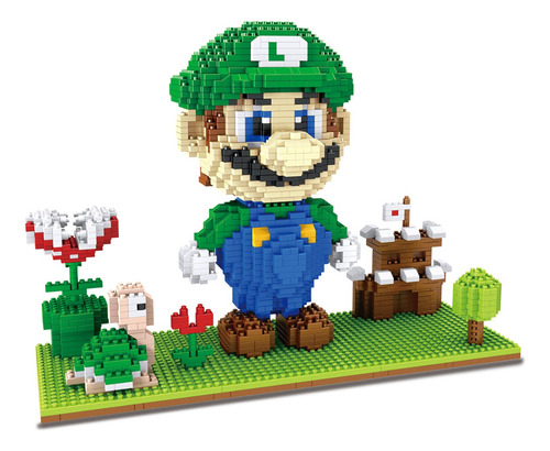 Luigi Set Gigante De Super Mario Bros Mini Blocks