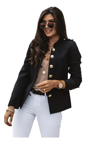 Blazer De Mujer Negro Burdeos Azul Oscuro Caqui MercadoLibre