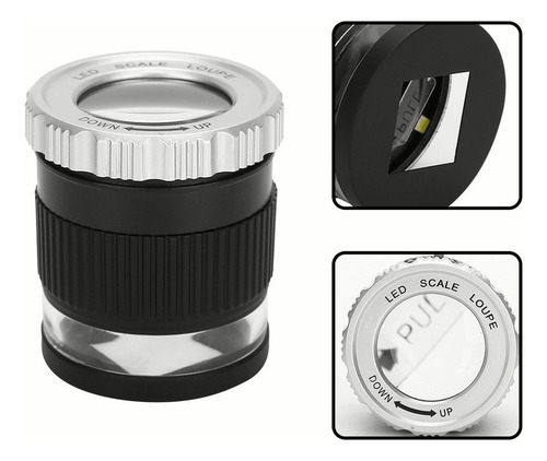 Hh Lupa Óptica Escala Cilíndrica Lupa De Joyería Con Zoom