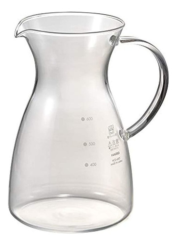 Jarra De Café De Vidrio Hario Con Asa, 600 Ml, Transparente