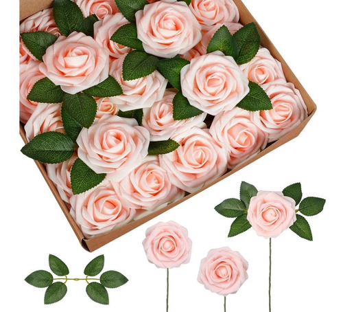 Flores Artificiales De Espuma De Latex. Pack De 25 (rosas)
