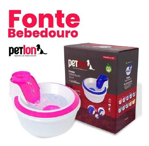 Fonte Bebedouro Cães Gatos Filtro 2l Petlon Água Elétrico Cor Rosa