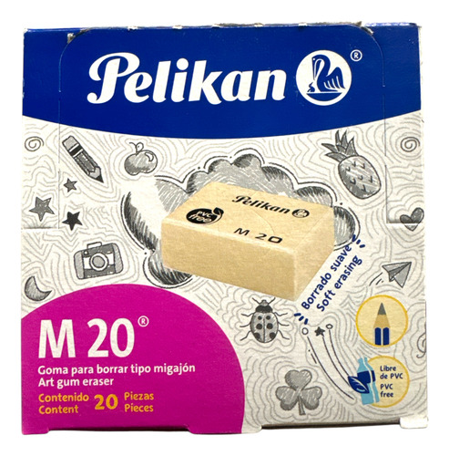 Goma De Borrar Pelikan M20 Pan Migajón Caja Con 20 Piezas