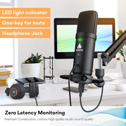 Microfono Usb 192 Khz / 24 Bits Monitoreo De Latencia Cero