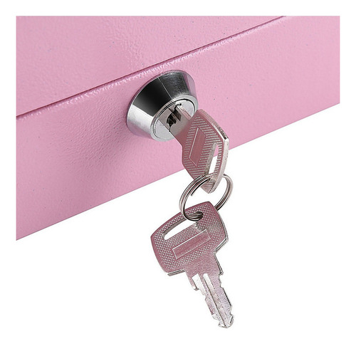 Monedero pequeño portátil de acero con cerradura 1 unidad color rosa