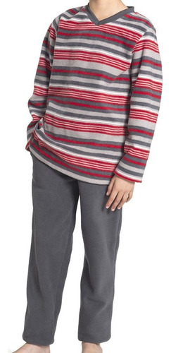 Pijama Niño Monamour 645 P Micropolar Top Listado Cuello