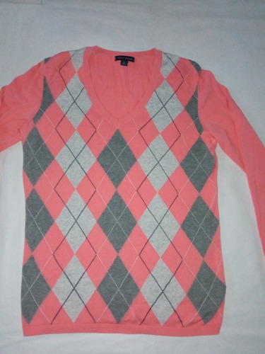 Buzo De Dama Mujer Tommy Hilfiger M Hilo Escote V Rombos