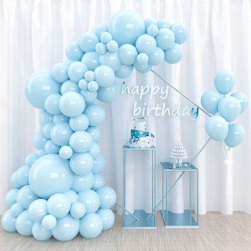 Guirnalda De Globos De Látex Decoración De Cumpleaños Bodas Color Celeste
