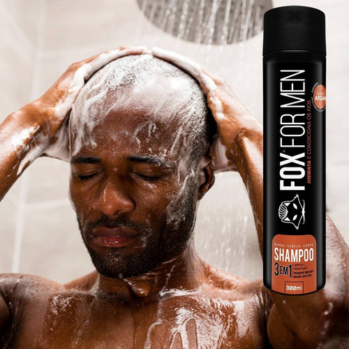 Kit Shampoo Profissional 3x1 Fox For Men Óleo De Argan 6un