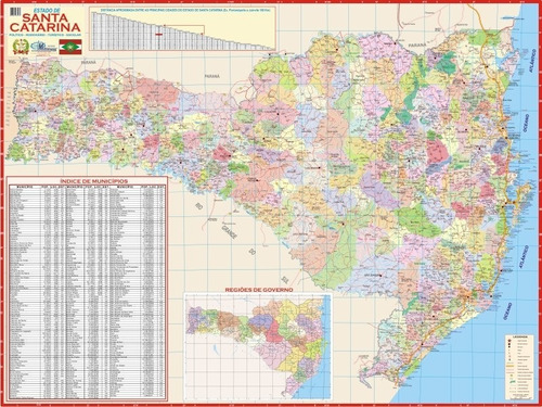 Mapa Estado De Santa Catarina - 120cm X 90cm Gigante