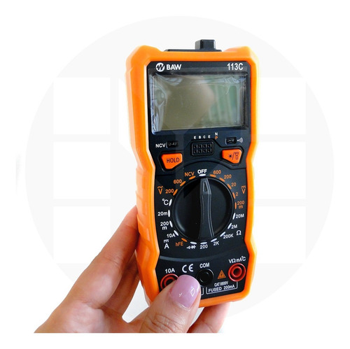 Imagen 2 de 10 de Tester Multimetro Digital Rm113c Buzzer Iman Display Luz Baw