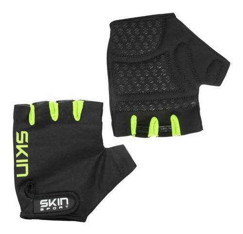 Imagem 1 de 1 de Luva Skin Sport Fun C/ Gel Preto Com Verde