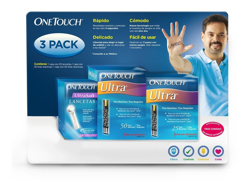 One Touch Ultra Tiras Reactivas 75p + Lancetas Ultrasoft 25p