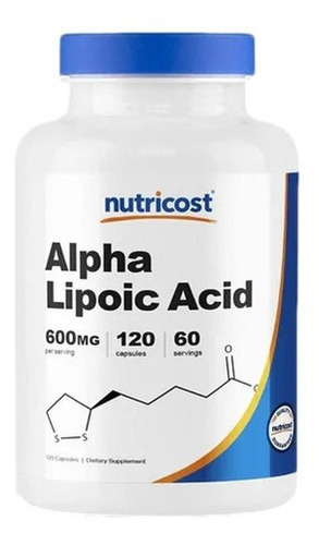 Nutricost Alpha Lipoic Acid 600mg 120 Cápsulas Sabor Sem Sabor