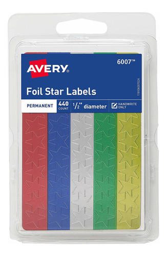 Etiqueta Avery Forma Variedad Estrella 0,5  Diametro 400 -