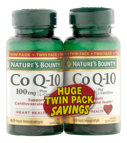 Q-sorb Co Q-10 100mg 60 Cápsulas (2 Frascos) Nature's