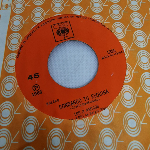 Disco 45 Rpm:los 3 Amigos- Corazon Salvaje