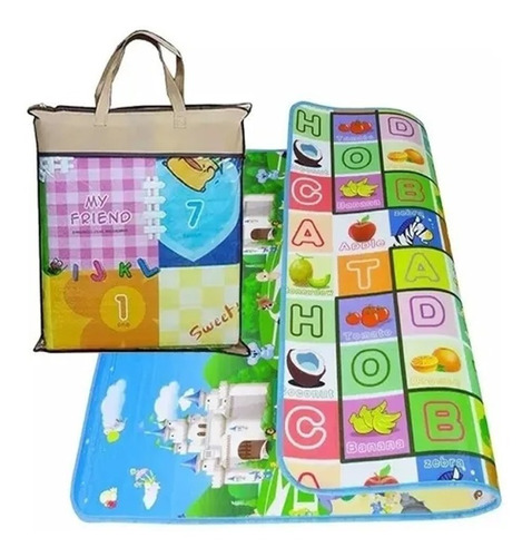 Alfombra Colchoneta Infantil Antigolpe Bebe 180x90cm C/bolso