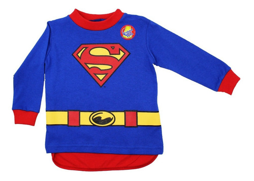 Imagen 2 de 9 de Pijama Superman Bebé Niño 3 Pzs Sudadera Pants Capa Disfraz