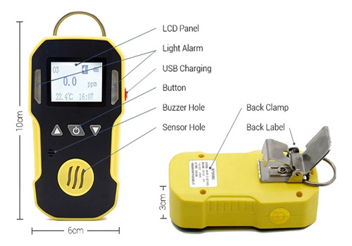 Detector Portátil De Gas Etileno C2h4 C2h4 Usb Meter