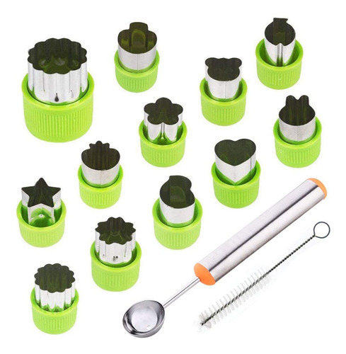 Juego De 12 Moldes Para Cortar Frutas Y Verduras Con Cuchara