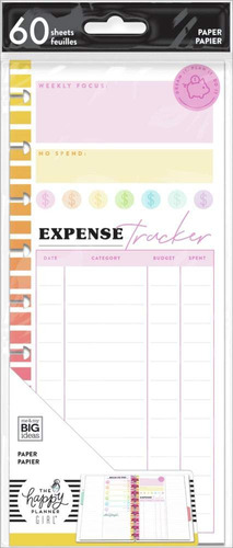 Happy Planner Budget Tracker Papel Relleno Media Hoja Diario