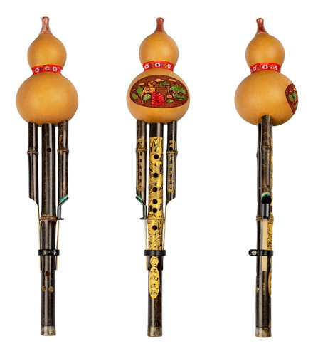 Tamaño pequeño malsano Yunzhi profesional Bb Hulusi chino con iluminación de viento Funda tipo flauta 