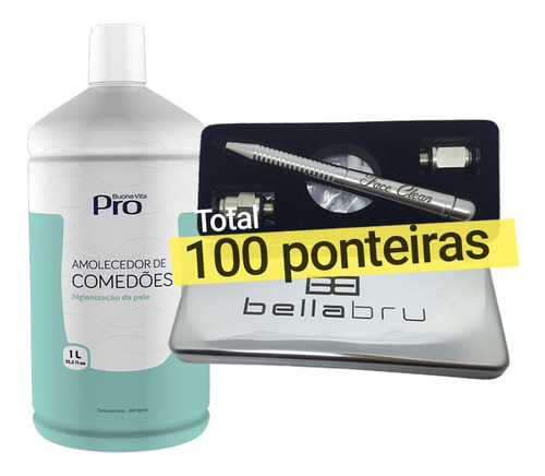 Kit Face Clean Vácuo 100 Ponteiras Com Trieta Buona Vita 1 L