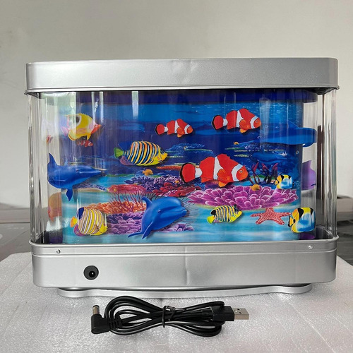Falso Acuario Led Luz Nocturna Adorno De Mesa Lámpara De