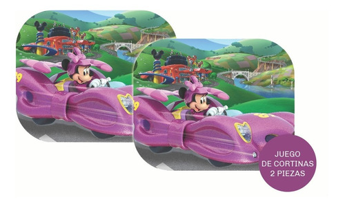 Juego Cortina Parasol Auto Lateral Plegable Disney Minnie