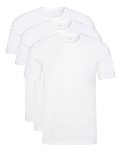 Camisas Hugo Boss Cuello Redondo 3 Pack Blanco 100% Original