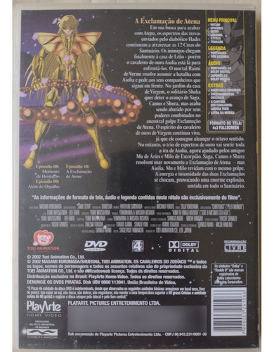 Dvd Cavaleiros Do Zodíaco Hades A Saga Do Santuário Ep 8-10 (Usado)