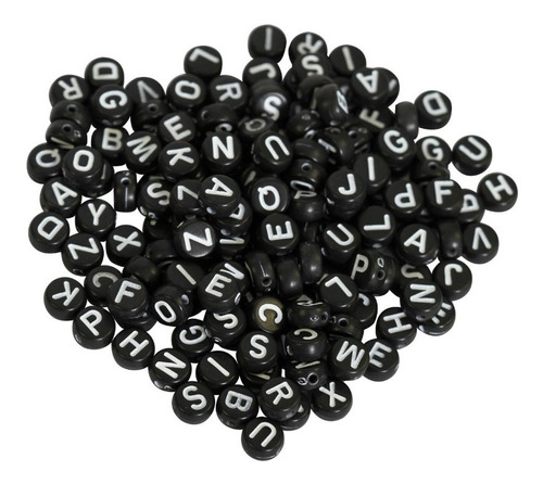 Letras Acrilico Bisuteria Letras Rainbow/negro 200 Pcs.