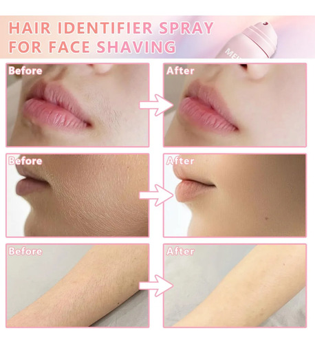 Spray Polvo Identificador De Vello Dermaplaning Rostro Blanco