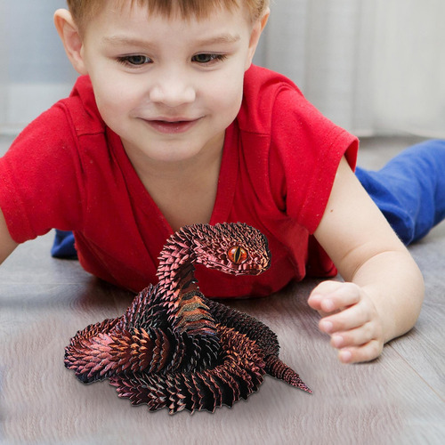 . Serpiente Impresa En 3d Realista Serpiente 3d Estatua De