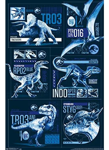 Jurassic World: Fallen Kingdom - Grid Wall Poster, 22.3...