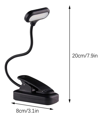Lámpara De Lectura W Clip, Lámpara De Escritorio Plegable In