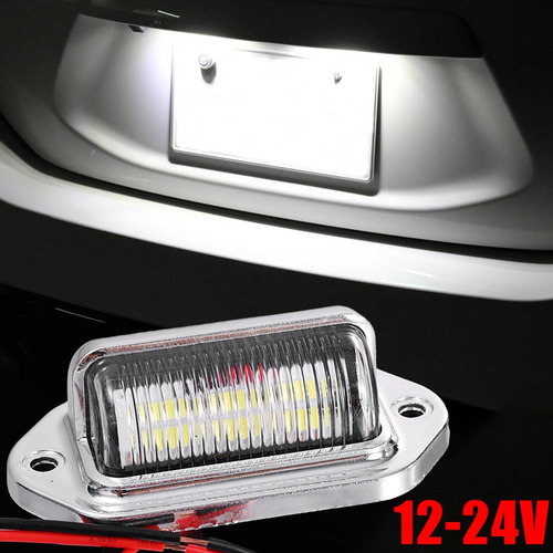 Lámpara Trasera Led Blanca Impermeable Para Matrícula, 2 Uni