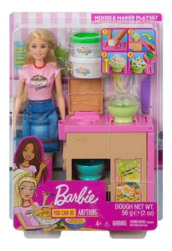 Muñeca Barbie Noodle Cocinera Con Masa Para Jugar Original