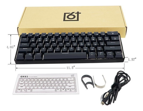 Gk61 60% Rgb Óptico E-sports Juego Teclado Mecánico Kit
