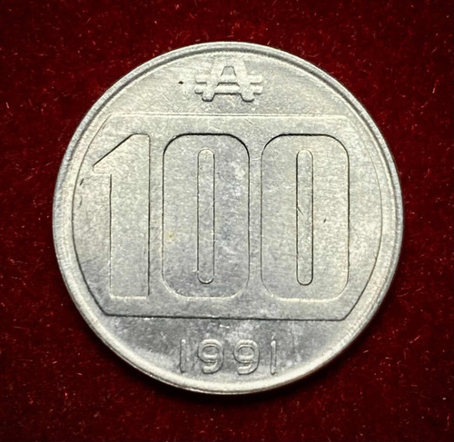 Moneda 100 Australes Argentina 1991 Cj 377 Km 103 Escasa