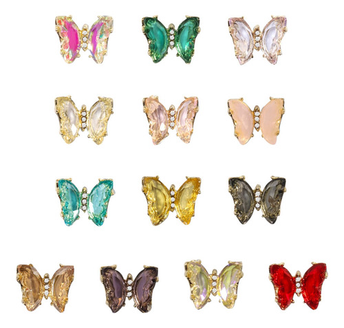 Cristales De Uñas Con Forma De Mariposa Para Decoración De U